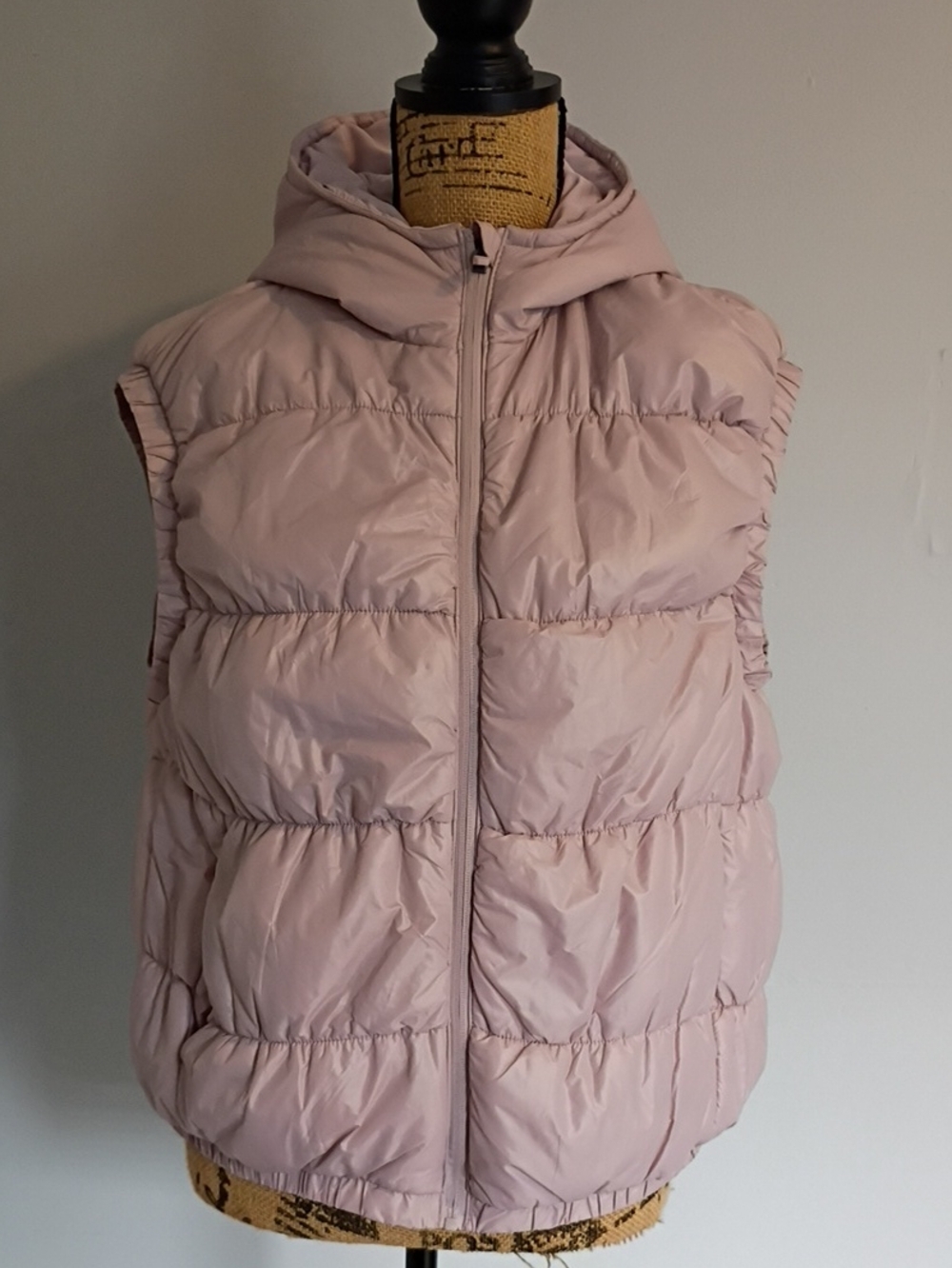 Avia Pale Pink Hooded Sleeveless Puffer Vest